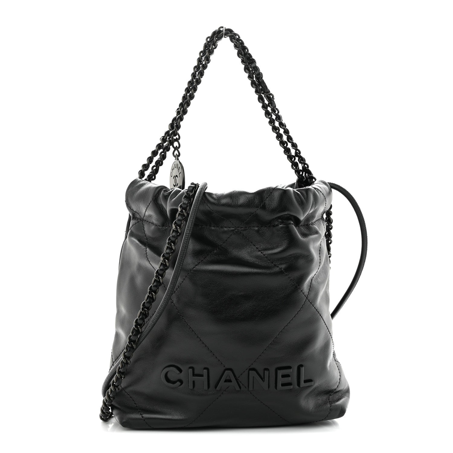Chanel Shiny Calfskin Quilted Mini Chanel 22 So Black 1 of 10