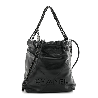 Chanel Shiny Calfskin Quilted Mini Chanel 22 So Black 1 of 10