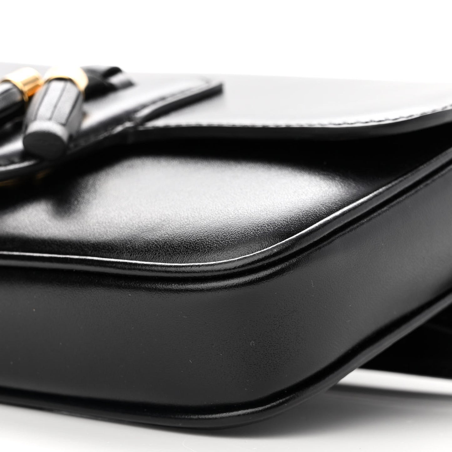 Smooth Calfskin Tassel Belt Bag Black