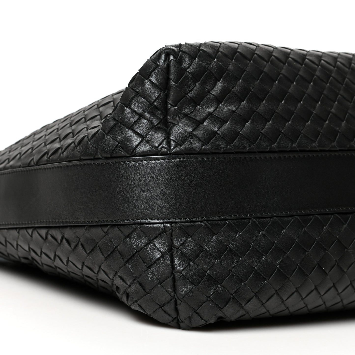 Nappa Intrecciato Shoulder Bag Black