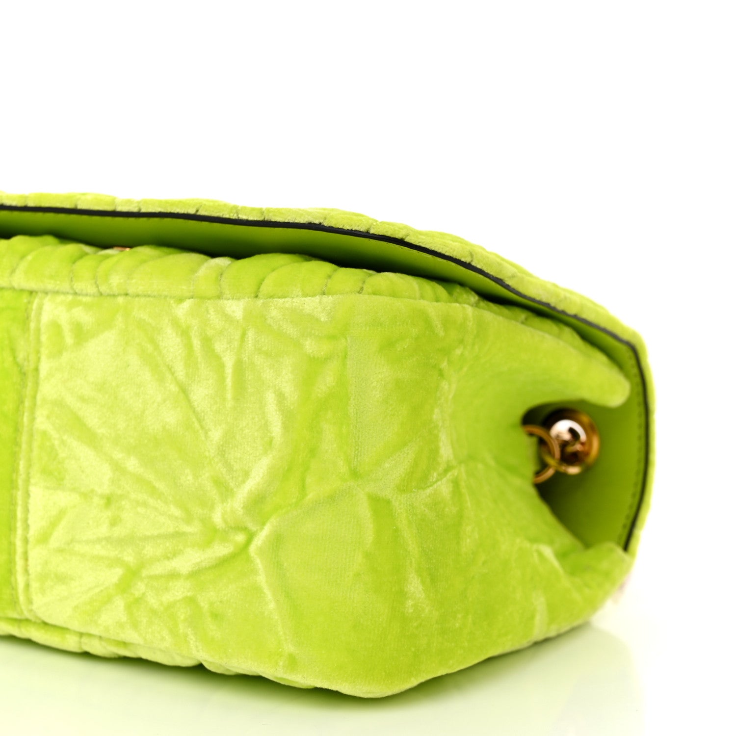 Versace Velvet Quilted Virtus Shoulder Bag Green 9 of 9