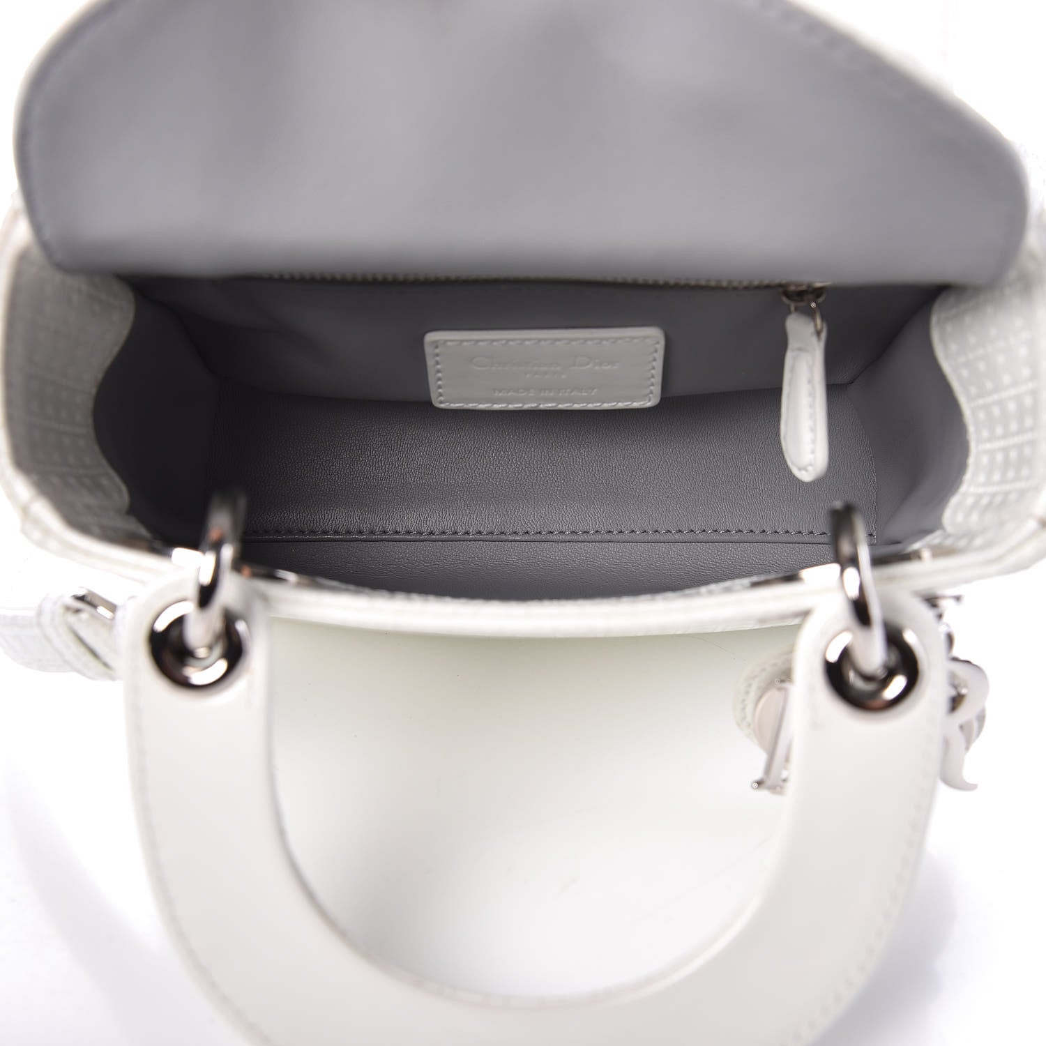 Christian Dior Patent Micro-Cannage Mini Lady Dior White 5 of 12