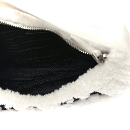 Prada Terry Cloth Mini Re-Edition 2000 Bag White Black 5 of 10
