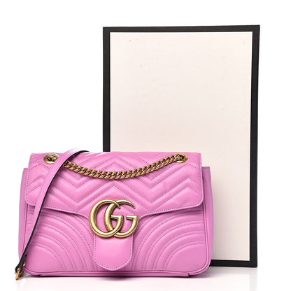 Gucci Calfskin Matelasse Medium GG Marmont Shoulder Bag Candy Mousse 11 of 11