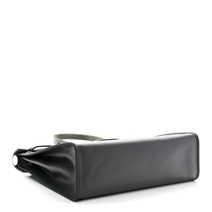 Hermes Toile H Berline Vache Hunter Herbag Zip PM 31 Ardoise Black Ecru 5 of 12