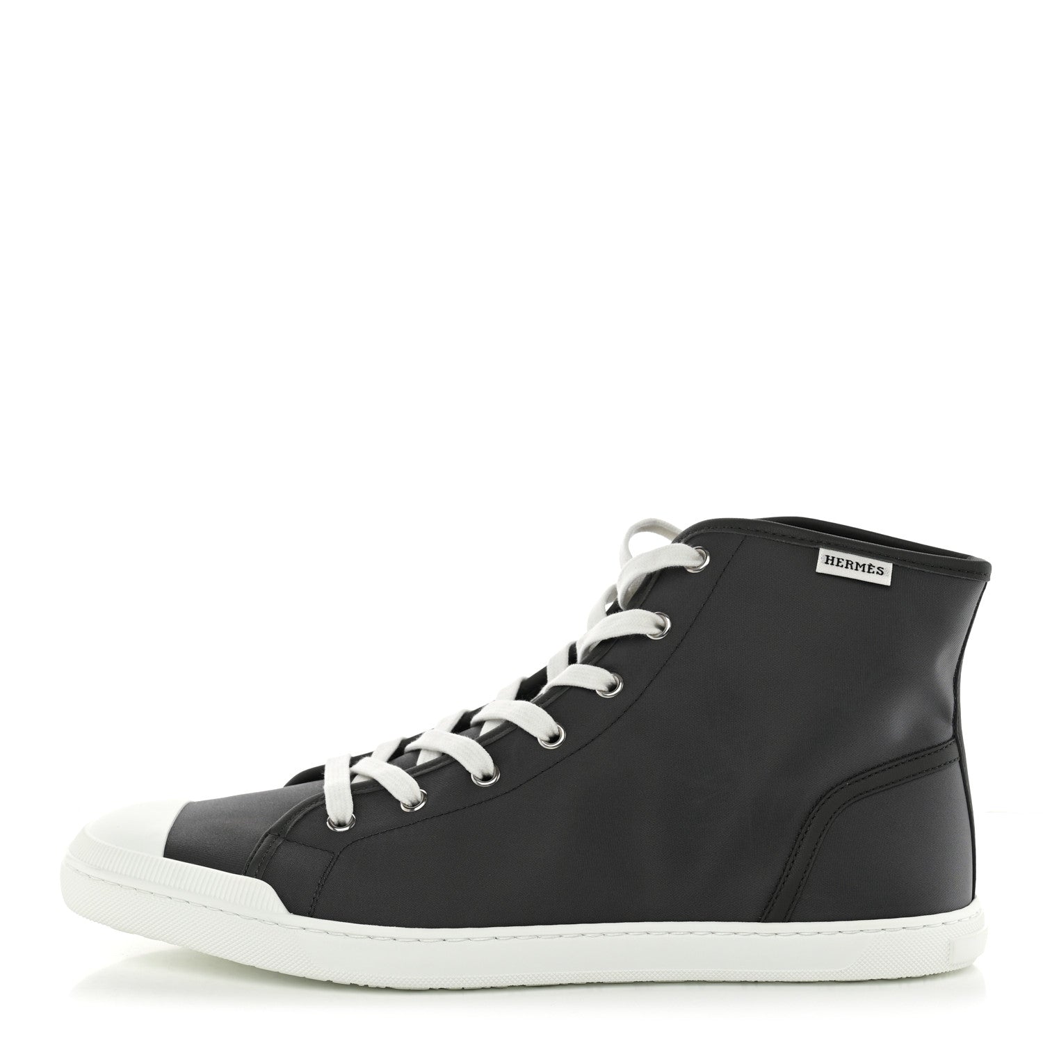 Hermes Nylon Mens Express High Top Sneaker 44 Gris Meyer White 1 of 10
