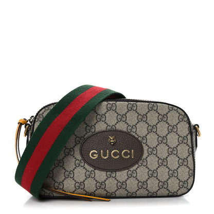 Gucci GG Supreme Monogram Web Neo Vintage Shoulder Bag Beige New Acero Crop 1 of 9