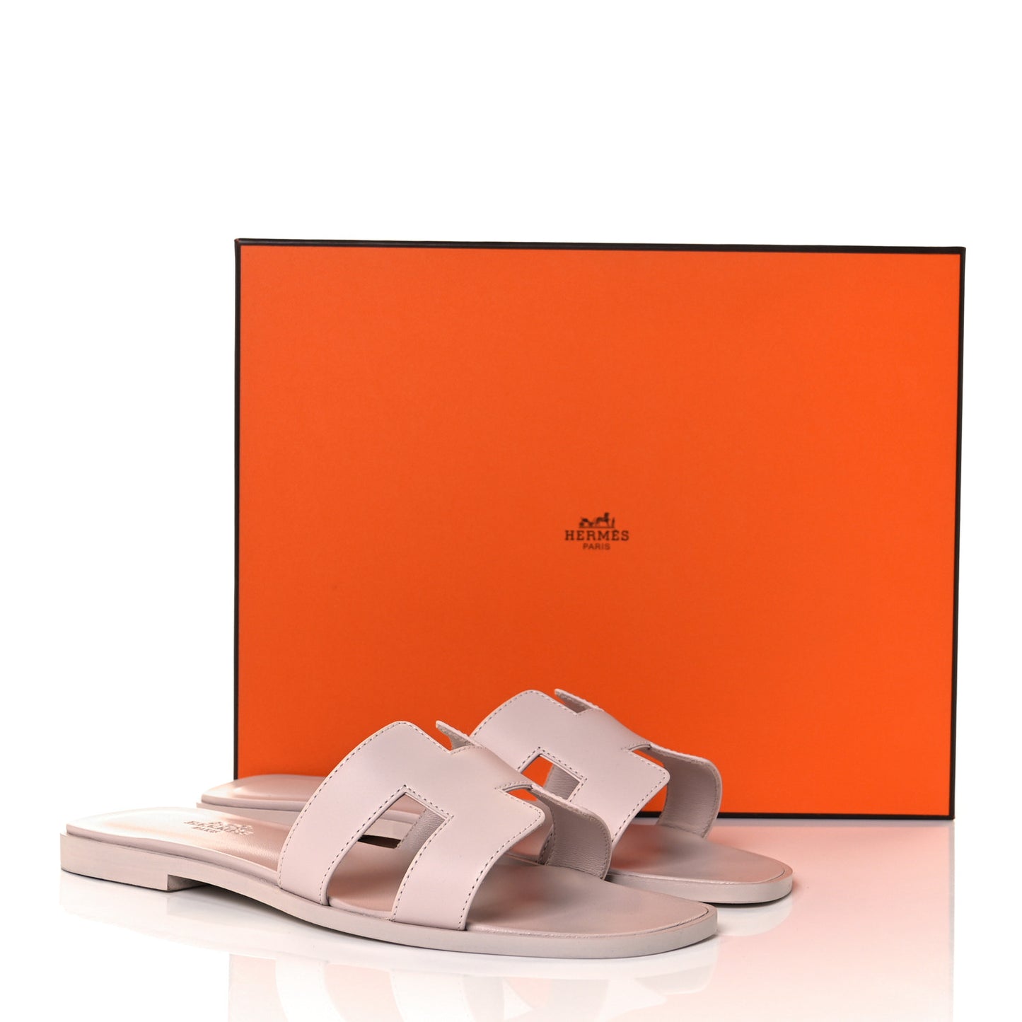 Box Calfskin Oran Sandals 37.5 Rose Pale