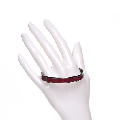 Hermes Enamel Printed Narrow Caleche Bracelet 65 Rouge H 2 of 5