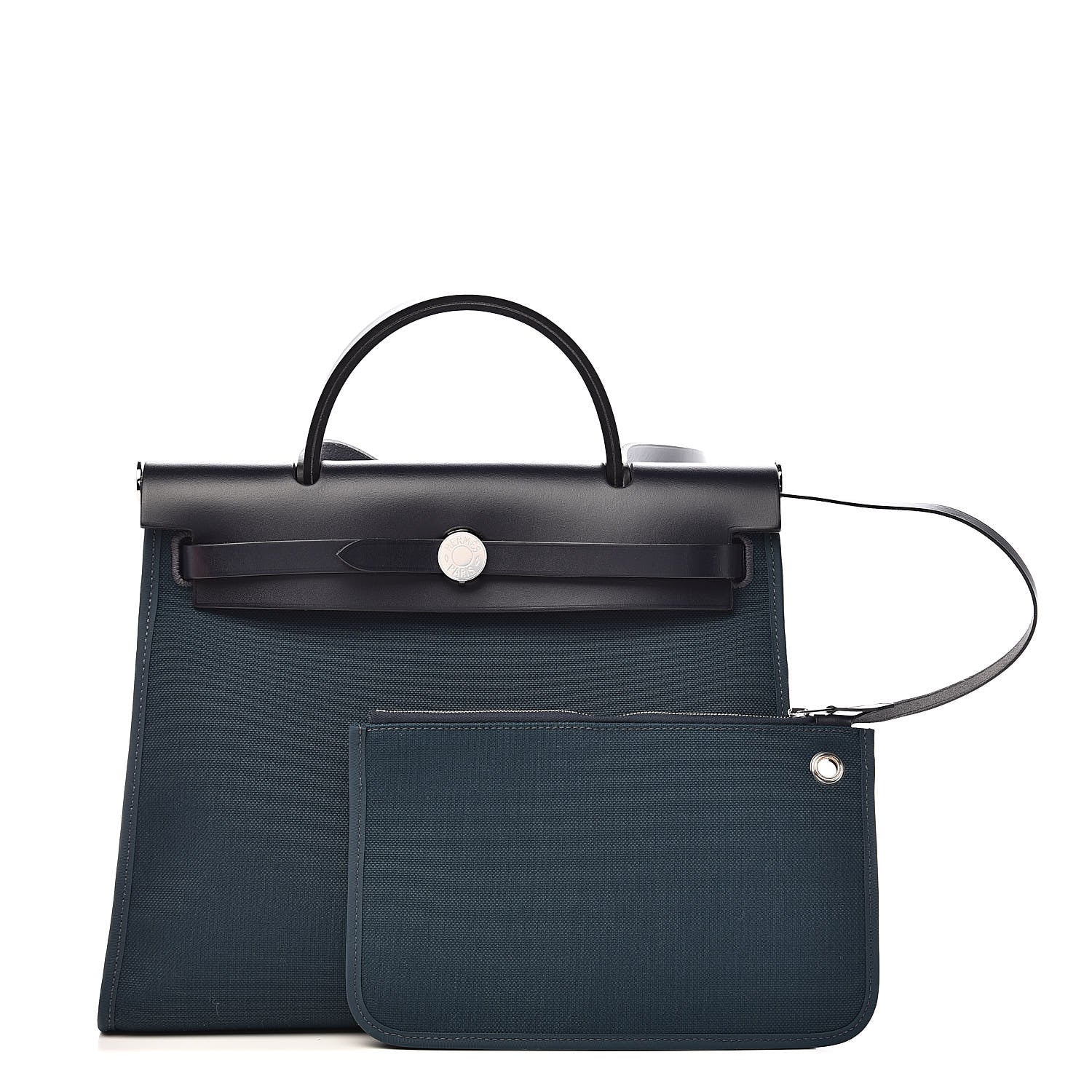 Hermes Vache Hunter Toile Herbag Zip 31 PM Bleu Nuit Bleu Ocean 1 of 14