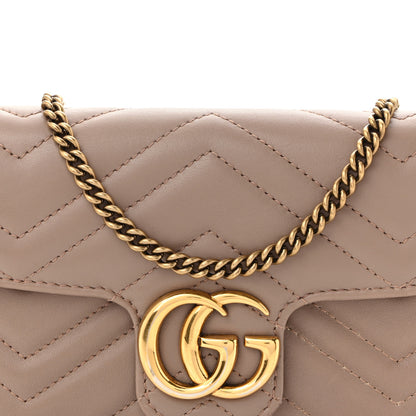 Gucci Calfskin Matelasse Super Mini GG Marmont Shoulder Bag Porcelain Rose 8 of 11