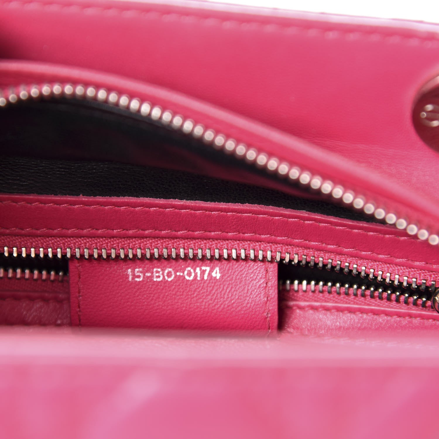 Christian Dior Lambskin Cannage Medium Tri-Color Lady Dior Fuchsia Anemone Black 10 of 11
