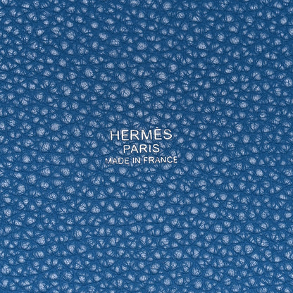 Hermes Taurillon Clemence Casaque Picotin Lock 22 MM Rouge De Coeur Rose Extreme Bleu Zanzibar 6 of 12