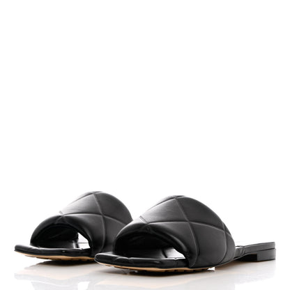 Bottega Veneta Nappa Quilted Rubber Lido Flat Sandals 37 Black 3 of 9
