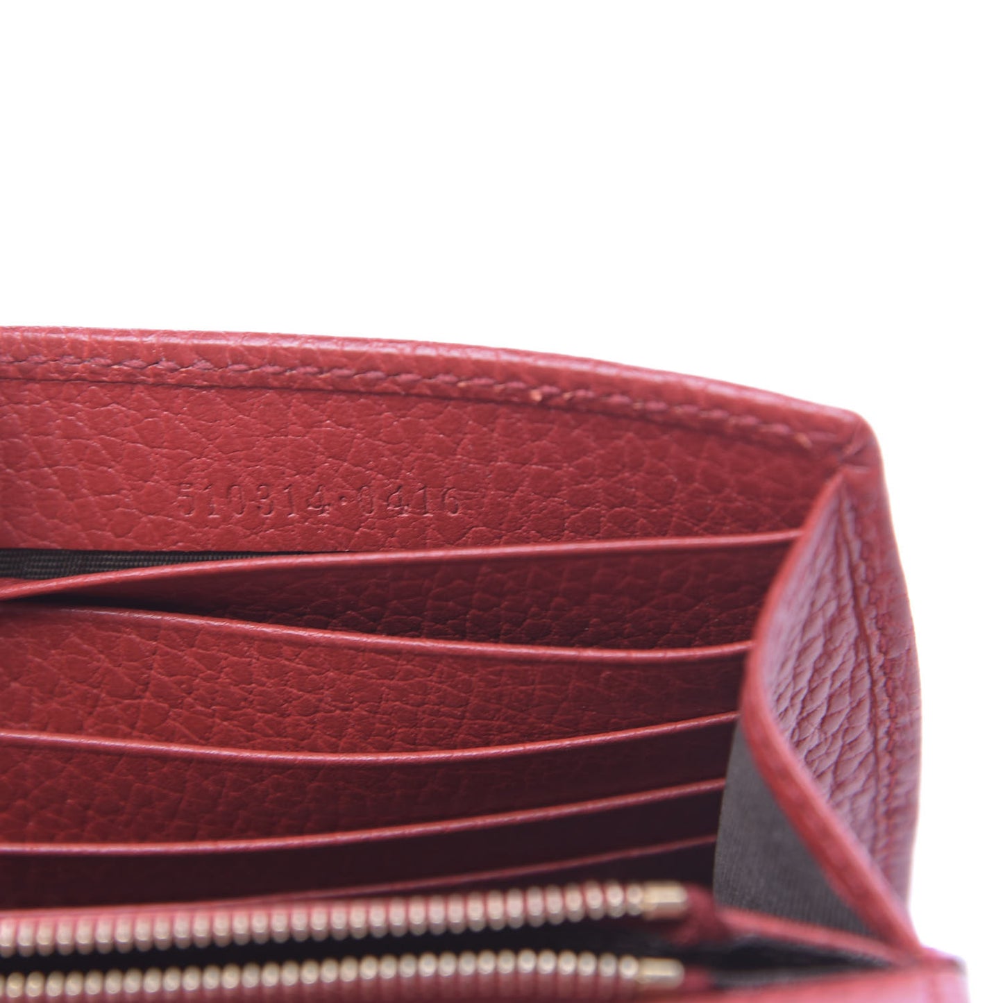 Dollar Calfskin Interlocking G Chain Wallet Red