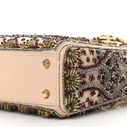 Christian Dior Calfskin Beaded Mini Lady Dior Beige Multicolor 10 of 11
