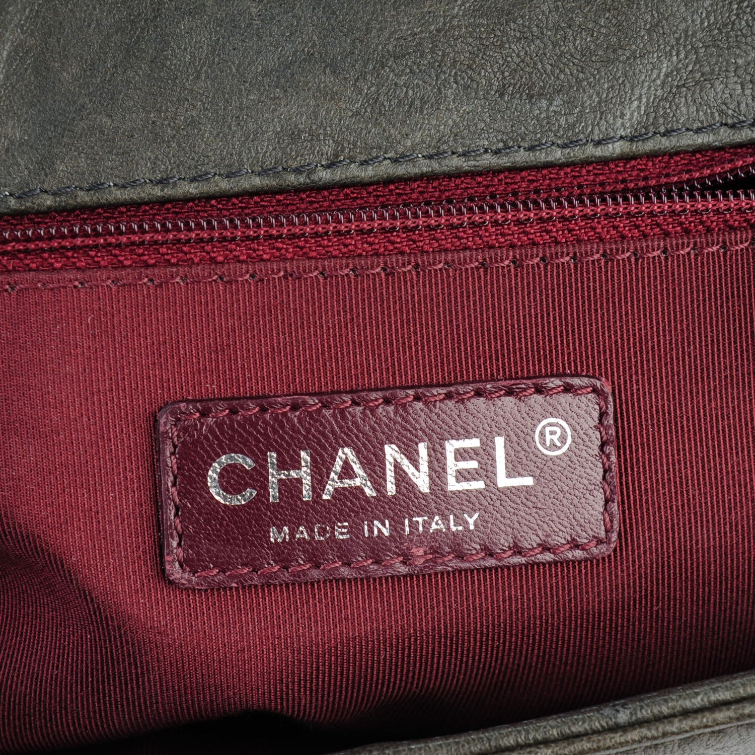Chanel Crumpled Lambskin Large Studded Boy Flap Dark Gray 7 of 8