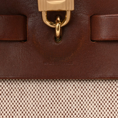 Hermes Toile Vache Calfskin Herbag 39 Natural Havane 7 of 17