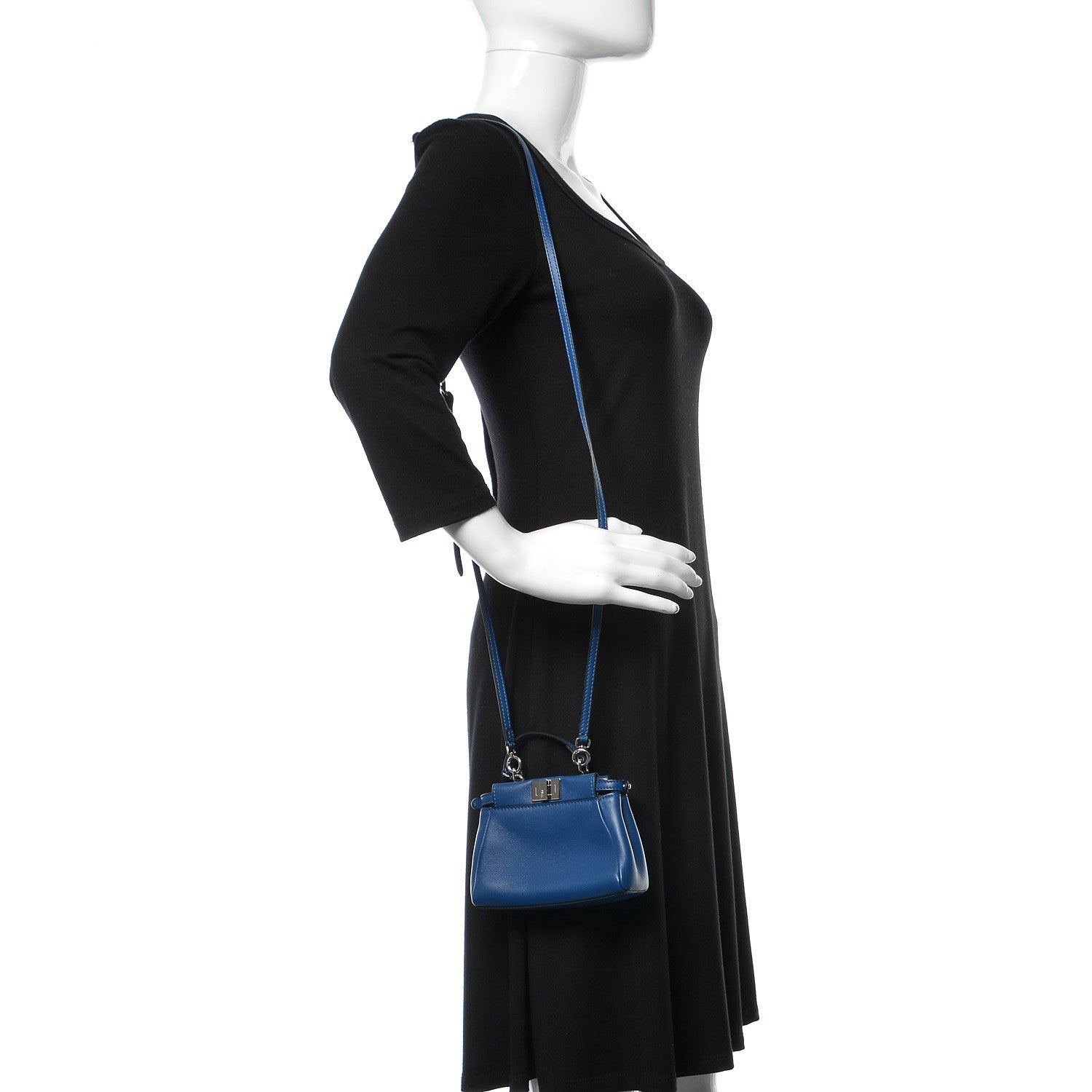 Fendi Shiny Nappa Micro Peekaboo Iconic Satchel Iris 2 of 7