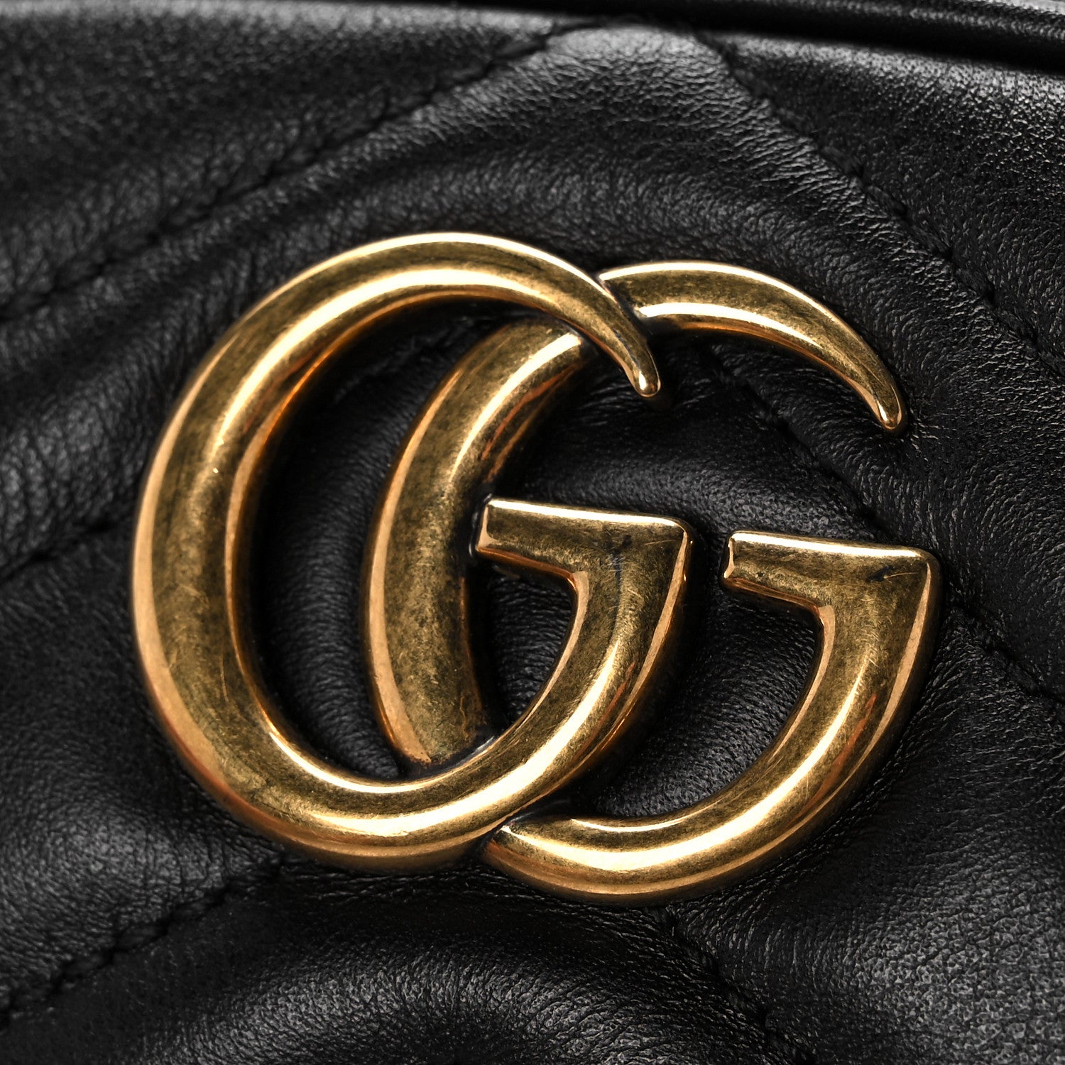 Gucci Calfskin Matelasse GG Marmont Belt Bag 95 38 Black 9 of 20