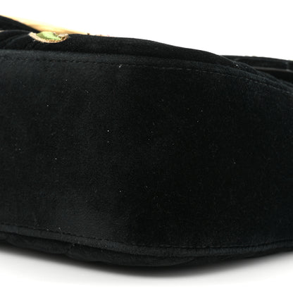 Gucci Velvet Matelasse Loved Embroidered Medium GG Marmont Shoulder Bag Black 8 of 9