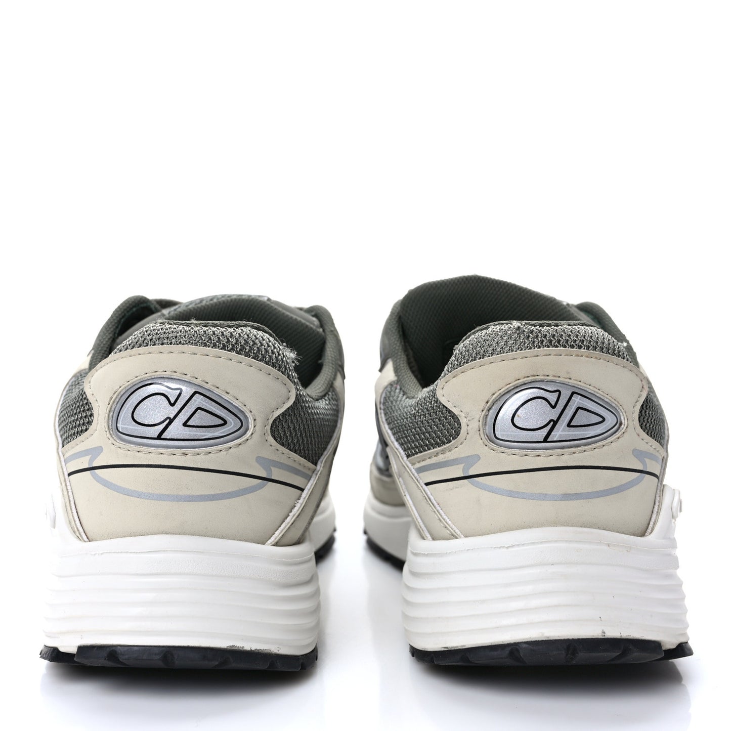 Technical Mesh Calfskin B30 Sneakers 36 Green Beige