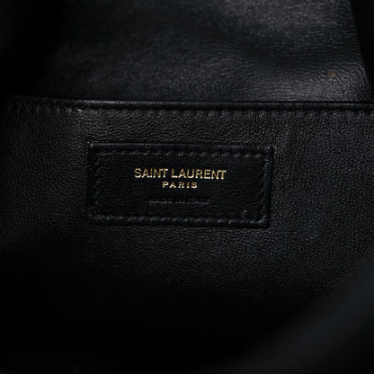 Saint Laurent Suede Calfskin Large Grace Fringed Hobo Bag Rope Black 6 of 11