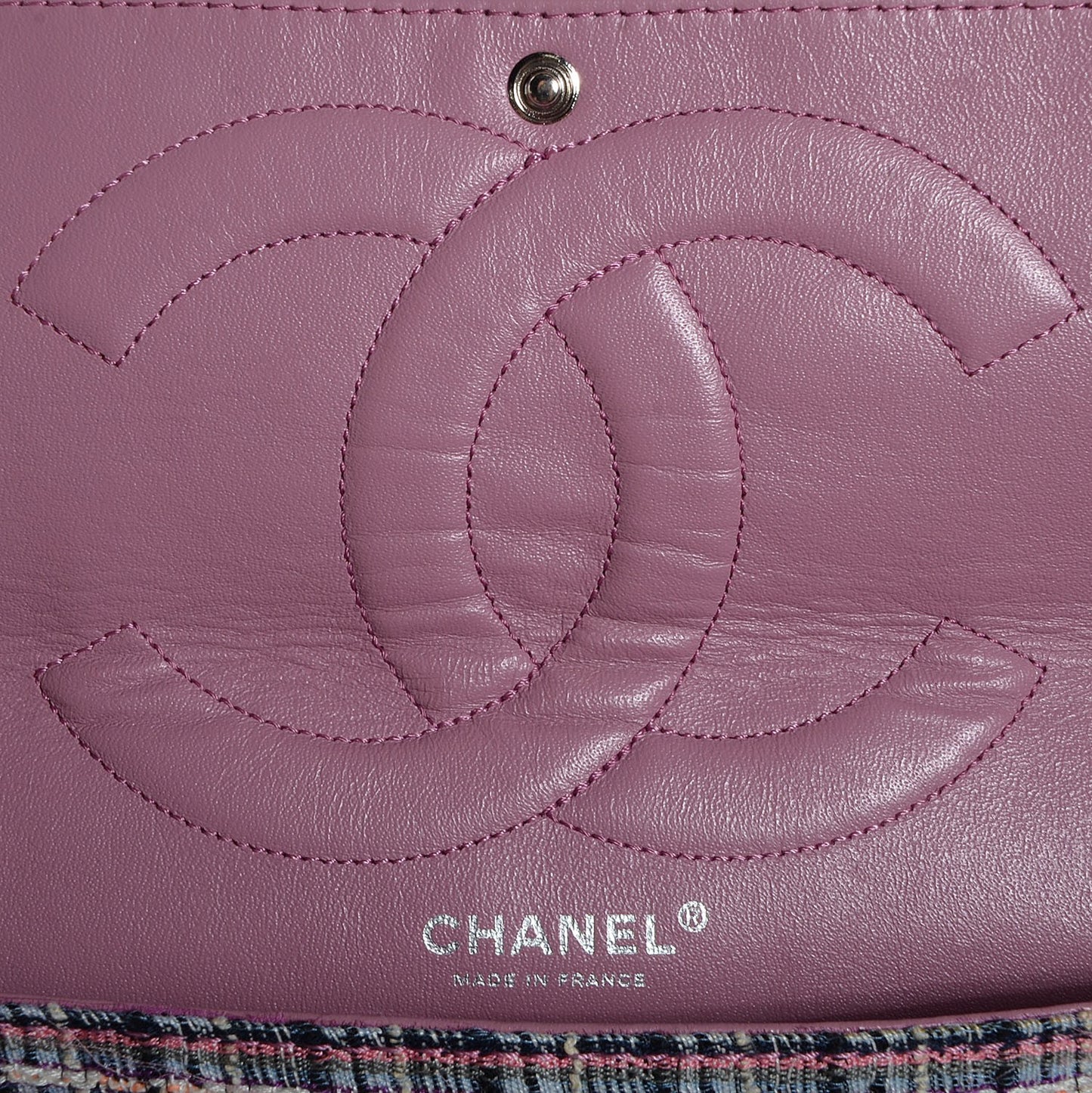 Tweed Jumbo Double Flap Pink