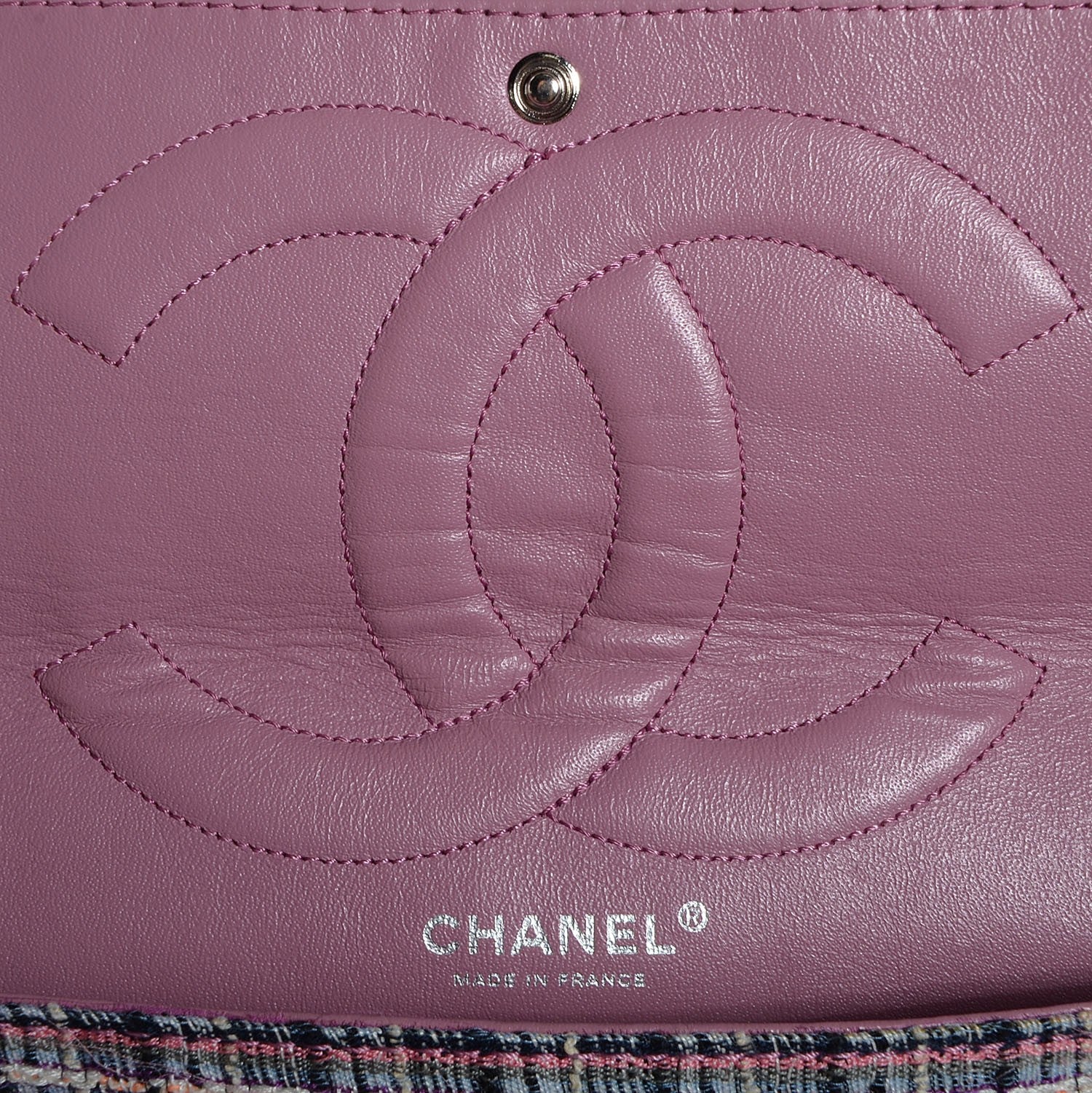 Chanel Tweed Jumbo Double Flap Pink 7 of 8