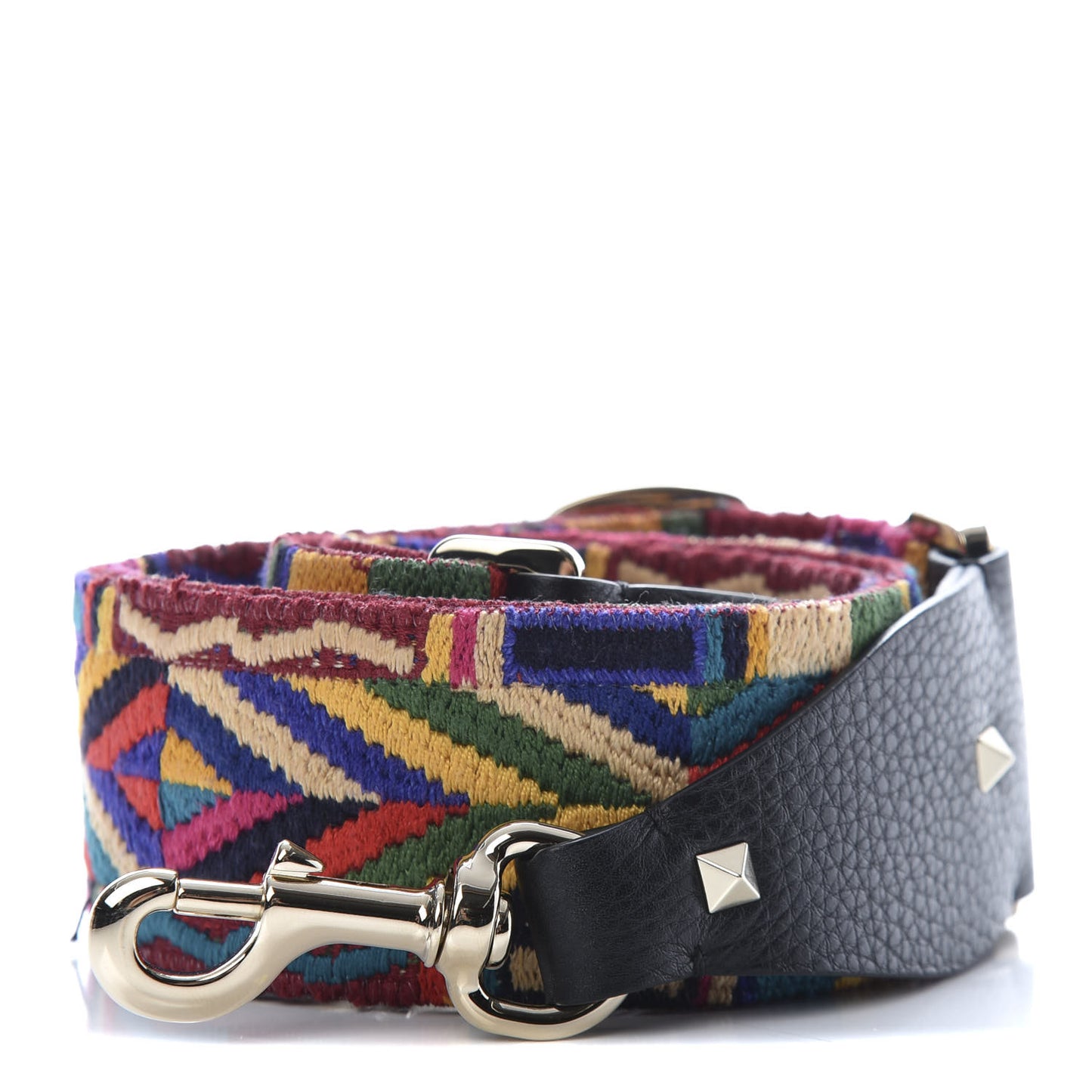 Canvas Native Couture 1975 Embroidered Rockstud Guitar Strap Multicolor