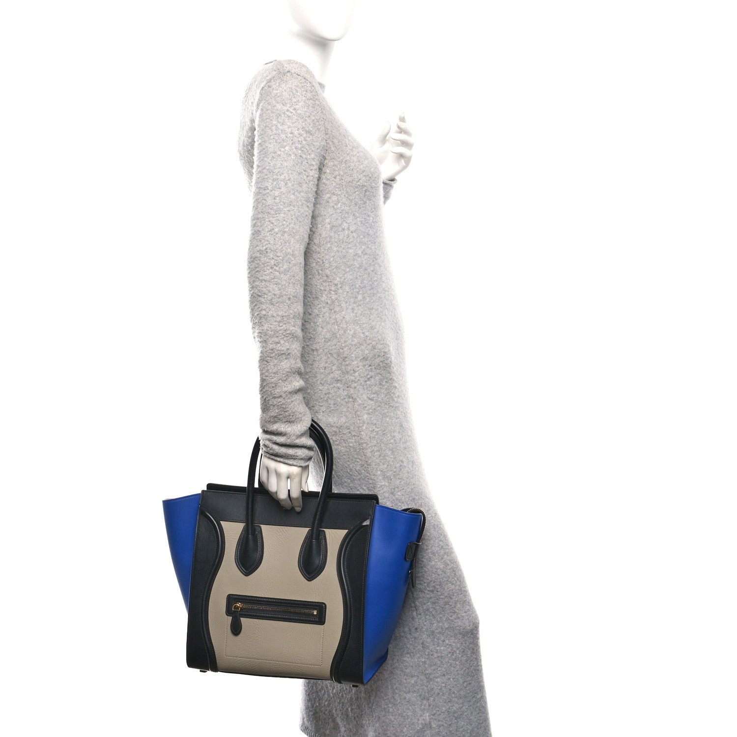Celine Elephant Calfskin Mini Tri-Color Luggage Beige 2 of 10