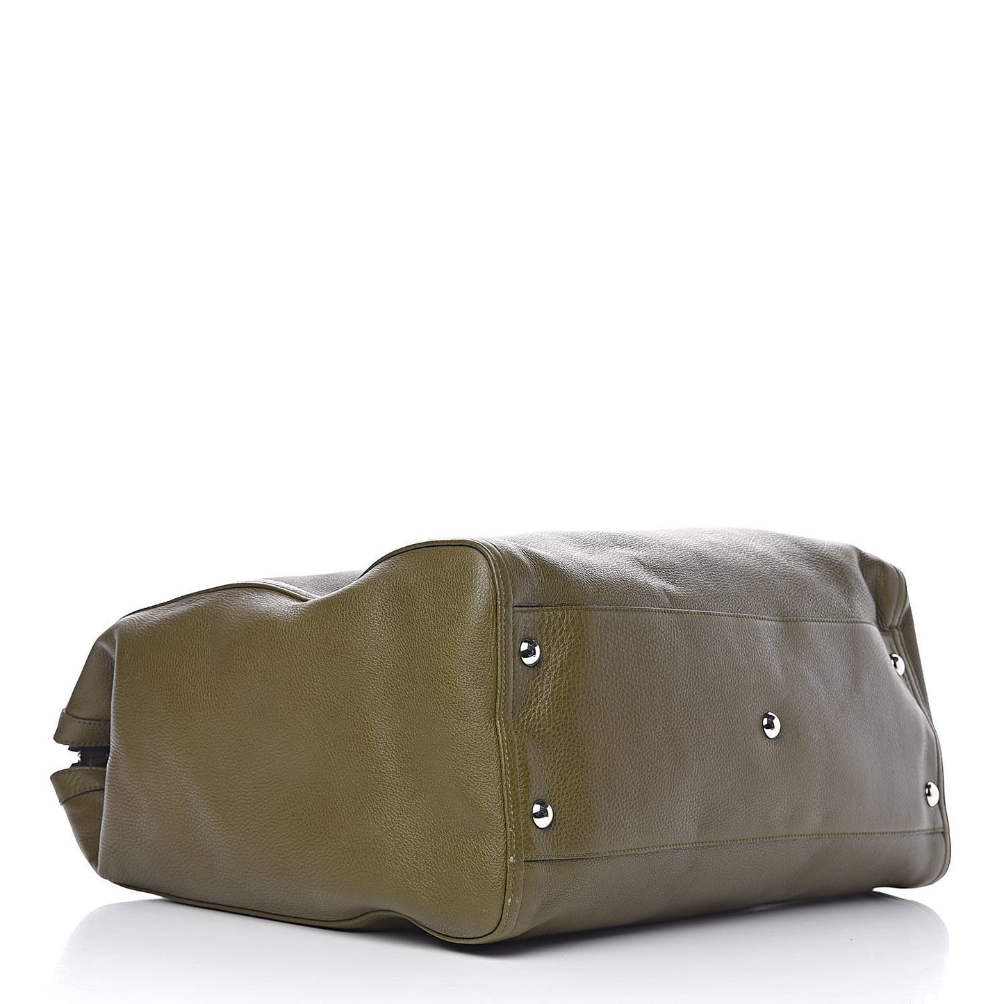 Pebbled Calfskin Tote Dark Green