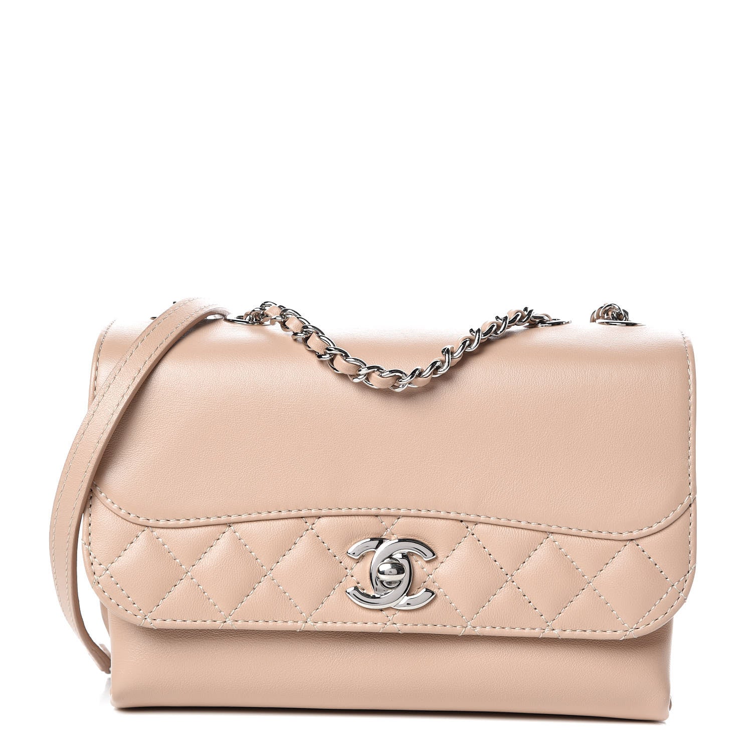 Chanel Calfskin Mini Tramezzo Flap Beige 1 of 9