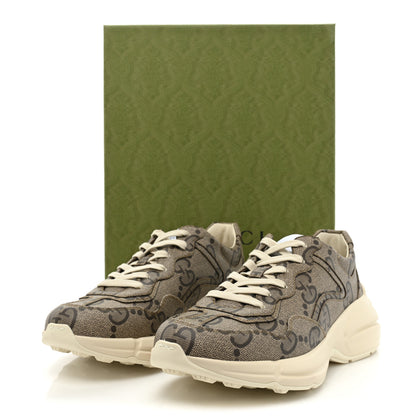 Gucci Maxi GG Supreme Monogram Gucci 100 Mens Rhyton Sneakers 9 Beige Ebony 10 of 10