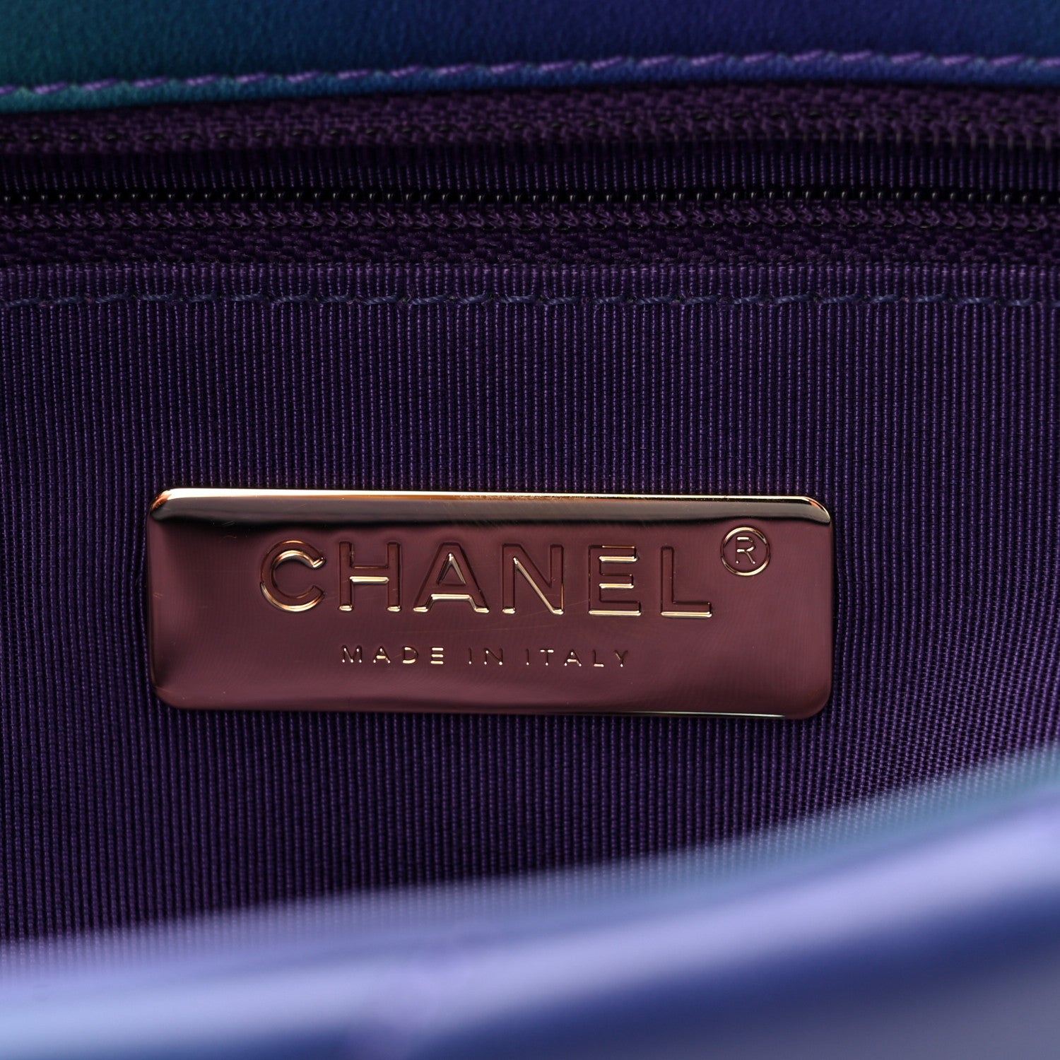 Chanel Tie Dye Calfskin Quilted Medium Chanel 19 Flap Blue Purple 6 of 11