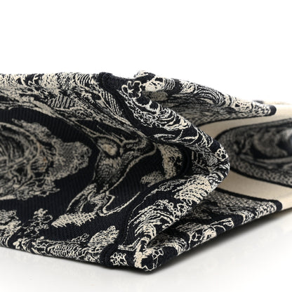 Christian Dior Canvas Embroidered Medium Toile De Jouy Reverse Book Tote Blue 10 of 11