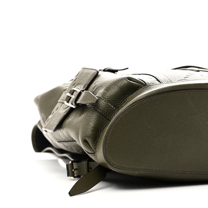 Gucci Piuma Calfskin Jumbo GG Embossed Double Buckle Backpack Dark Vintage Olive 9 of 10