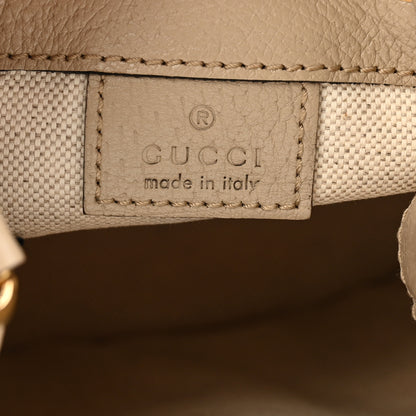Gucci GG Supreme Monogram Textured Calfskin Web Mini Ophidia Bucket Bag Beige Mystic White Oatmeal 6 of 10