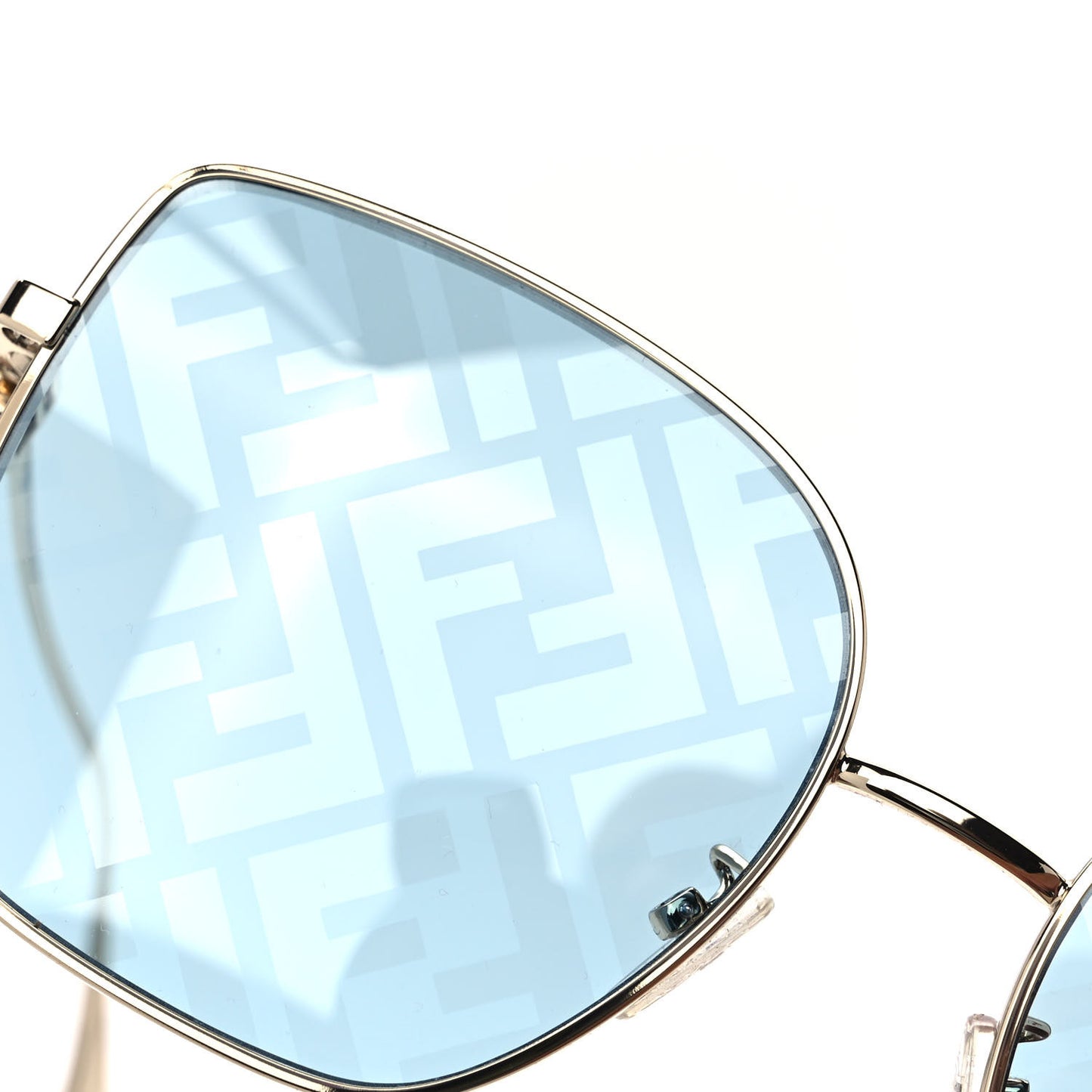 Metal Fendi Forever Sunglasses FE40013U Blue Gold