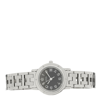 Hermes Stainless Steel 24mm Clipper Quartz Watch Black 2 of 4