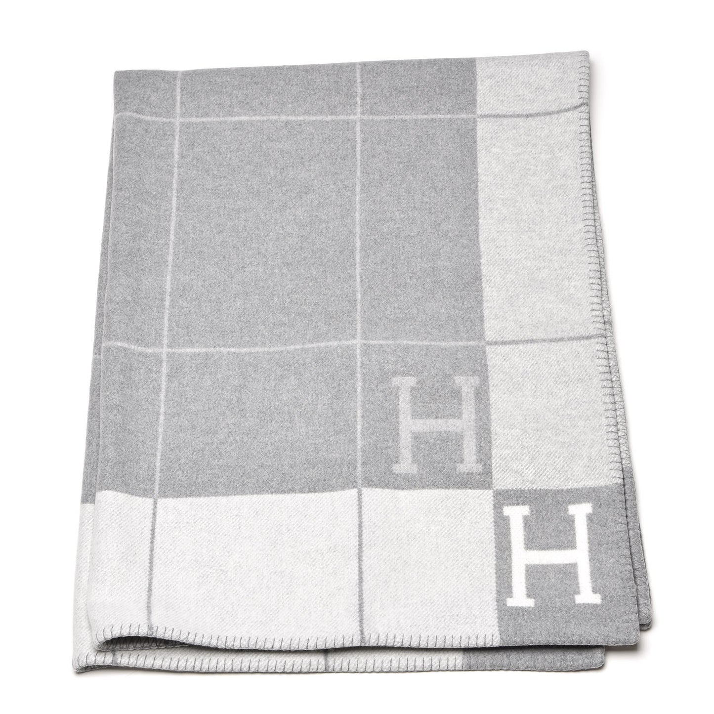 Wool Cashmere Avalon III Blanket Ecru Gris Clair