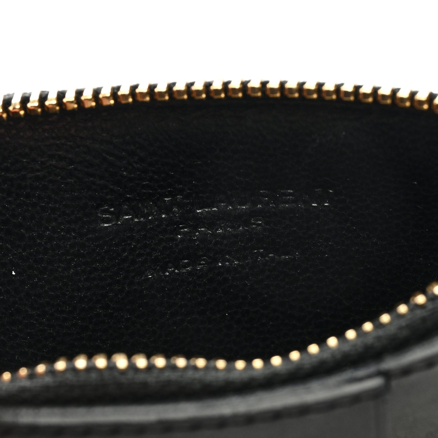 Calfskin 5 Fragments Zip Pouch Card Holder Black