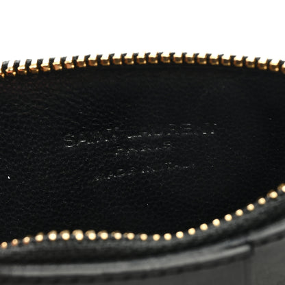 Saint Laurent Calfskin 5 Fragments Zip Pouch Card Holder Black 6 of 6