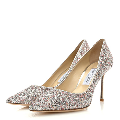 Jimmy Choo Glitter Pointy Toe Romy 85 Pumps 39 Viola 2 of 7