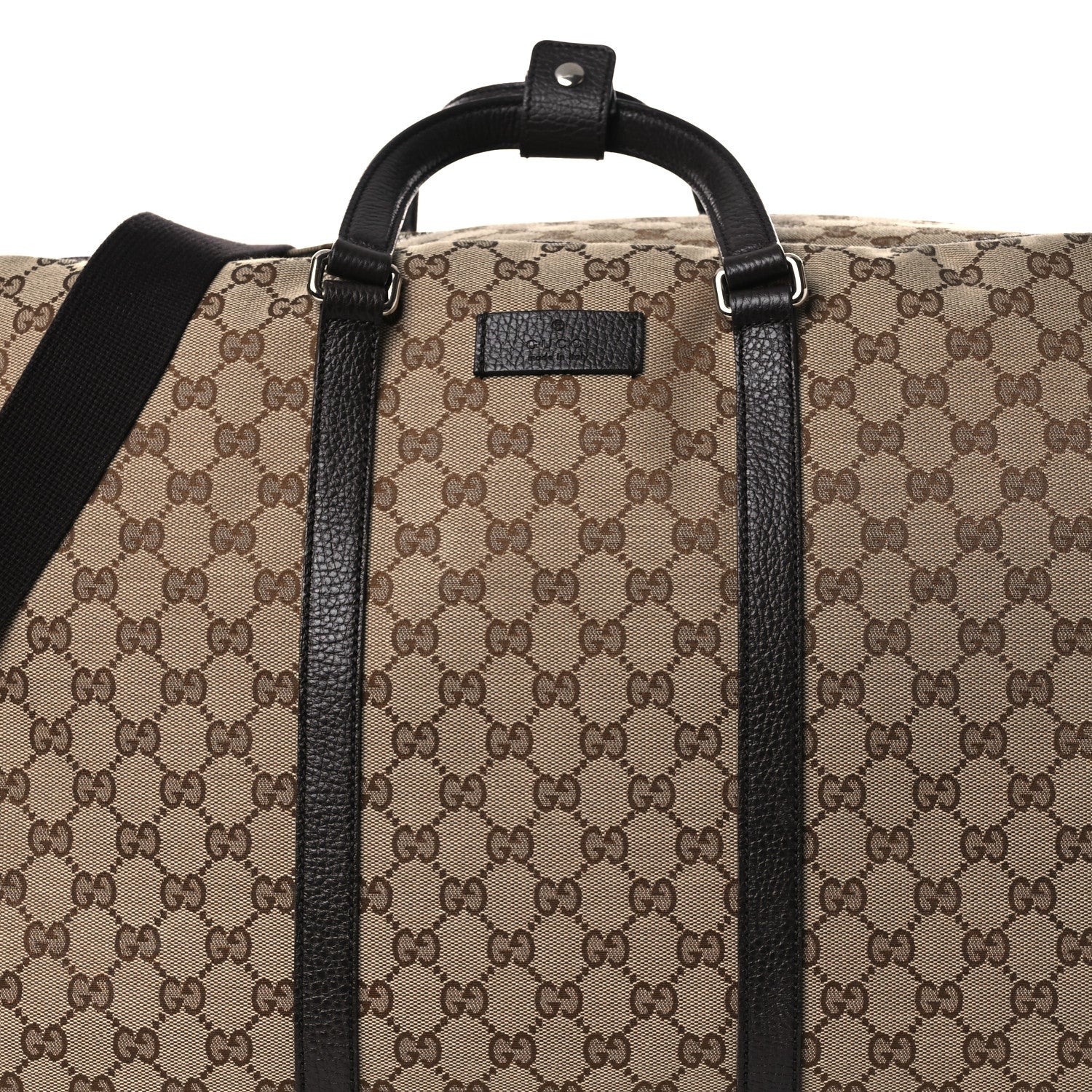 Gucci Monogram Dollar Calfskin Large Boston Duffle Bag Beige Ebony Testa di Moro Marrone Scuro 7 of 14