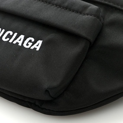 Balenciaga Sport Nylon Logo Embroidered Small Wheel Beltpack Black 8 of 8
