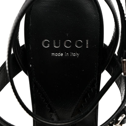 Gucci Nappa Regent Strappy Horsebit Sandals 37 Black 6 of 8