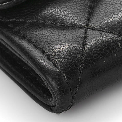 Chanel Lambskin Quilted Flap Card Holder Wallet Black 9 of 11
