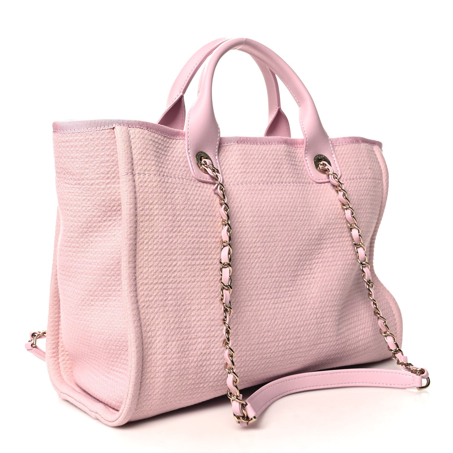 Chanel Mixed Fibers Small Deauville Tote Pink 4 of 12