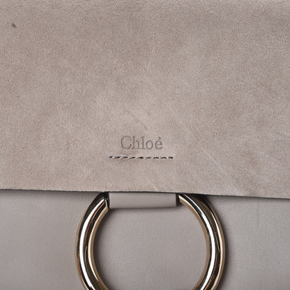 Chloe Suede Calfskin Small Faye Shoulder Bag Motty Grey 7 of 9